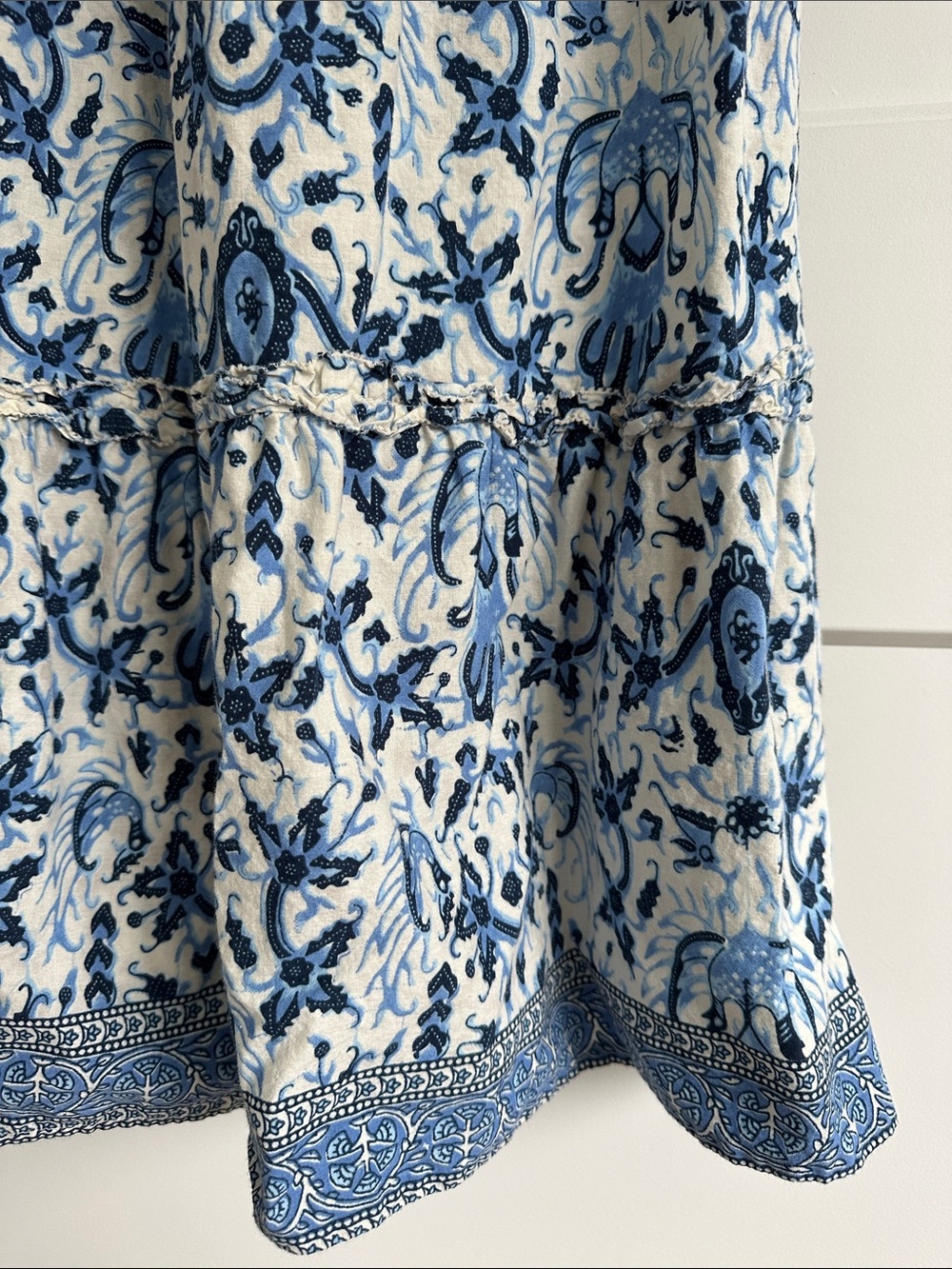 Smocked Square-Neck Blue Floral Maxi Dress - Picture 3 of 4